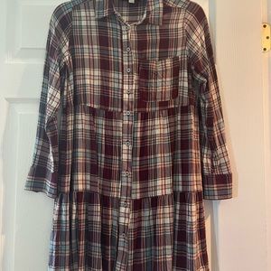 Plaid dress. Worn once. Like new condition